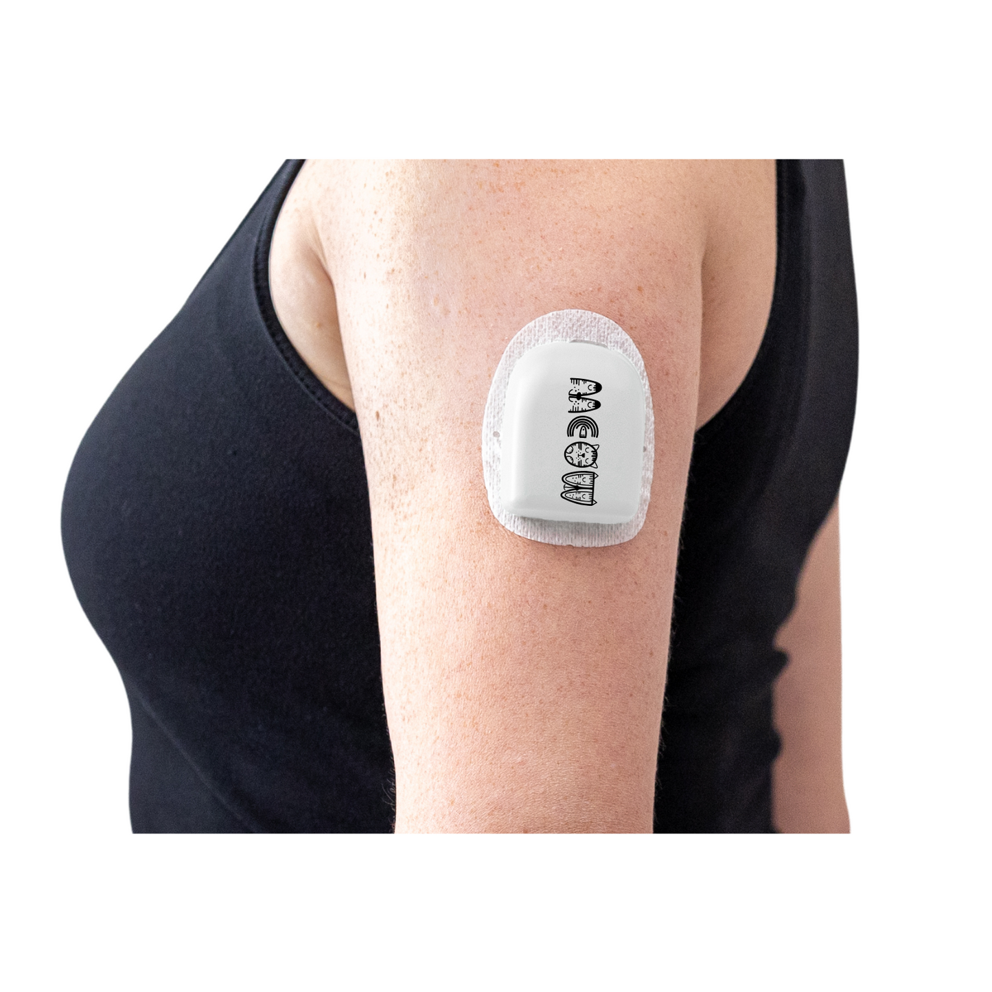 T1-me™ Reusable Omnipod Cover - Meow - White