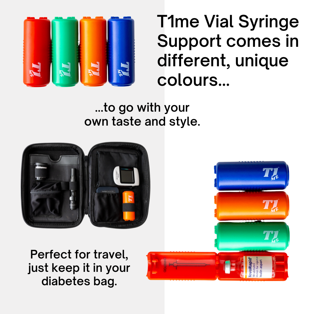 Omnipod T1me Vial Syringe Insulin Filling Support, Insulin transfer device for Type 1 Type 2 diabetes, Bottle Protector Case, Vial Holder (Orange)