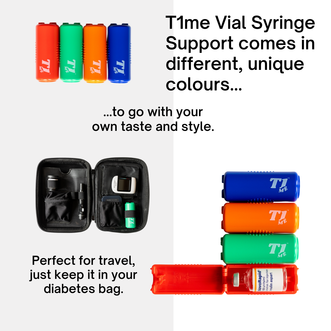 0.5ml U-100 disposable syringe T1me Vial Syringe Insulin Filling Support (BD Micro-Fine and other insulin syringe), Insulin transfer device for diabetes, Bottle Protector Case, Vial Holder (Green)