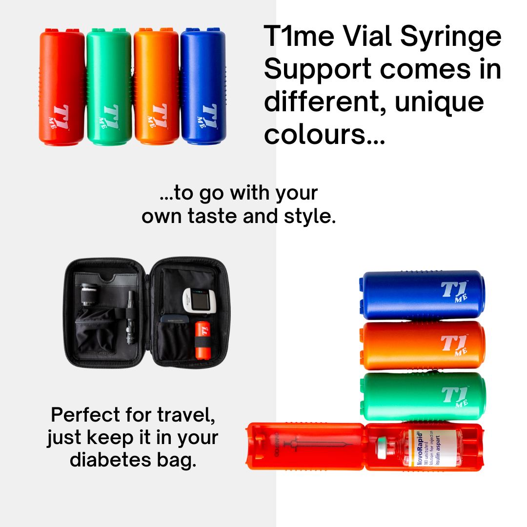 Omnipod T1me Vial Syringe Insulin Filling Support, Insulin transfer device for Type 1 Type 2 diabetes, Bottle Protector Case, Vial Holder (Red)